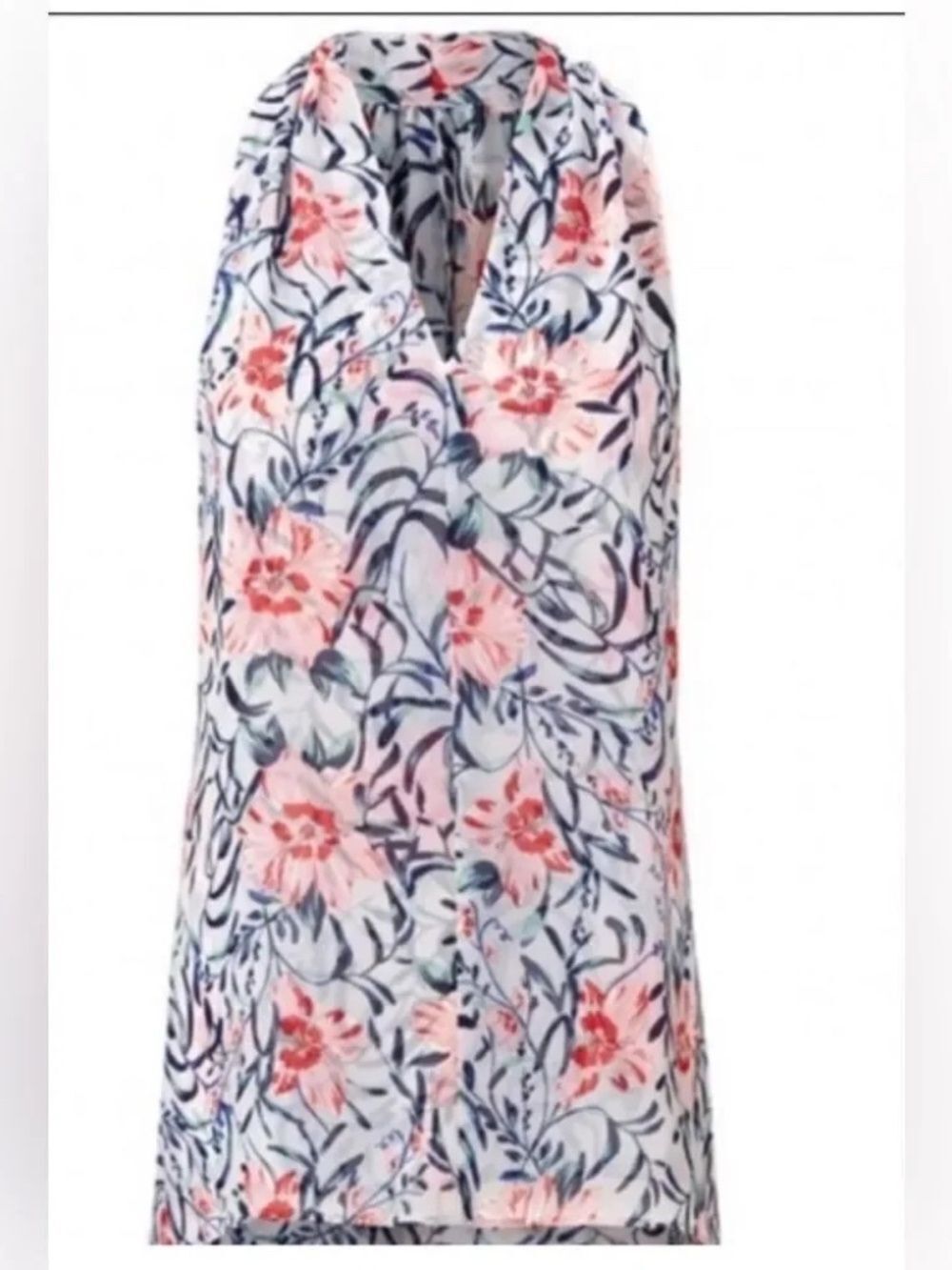 NEW CAbi Sleeveless Floral Print Stem Blouse Size XS